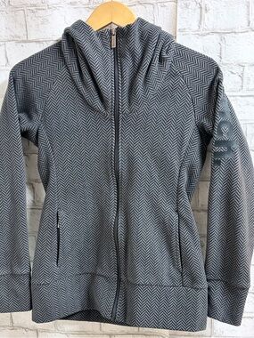 Bench Gray Chevron Zip-Up Hooded Utility Jacket